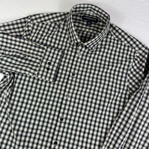 MIZZEN+MAIN Mens XL Leeward Checkered Long Sleeve Button Down Shirt Trim Fit